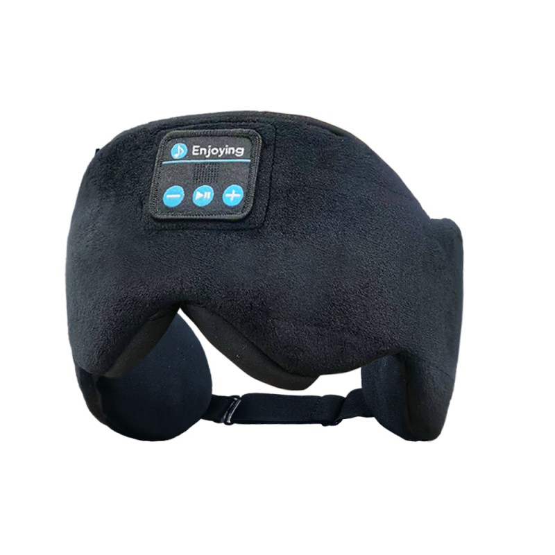 Katoen zwart intrekbaar Bluetooth-oogmasker
