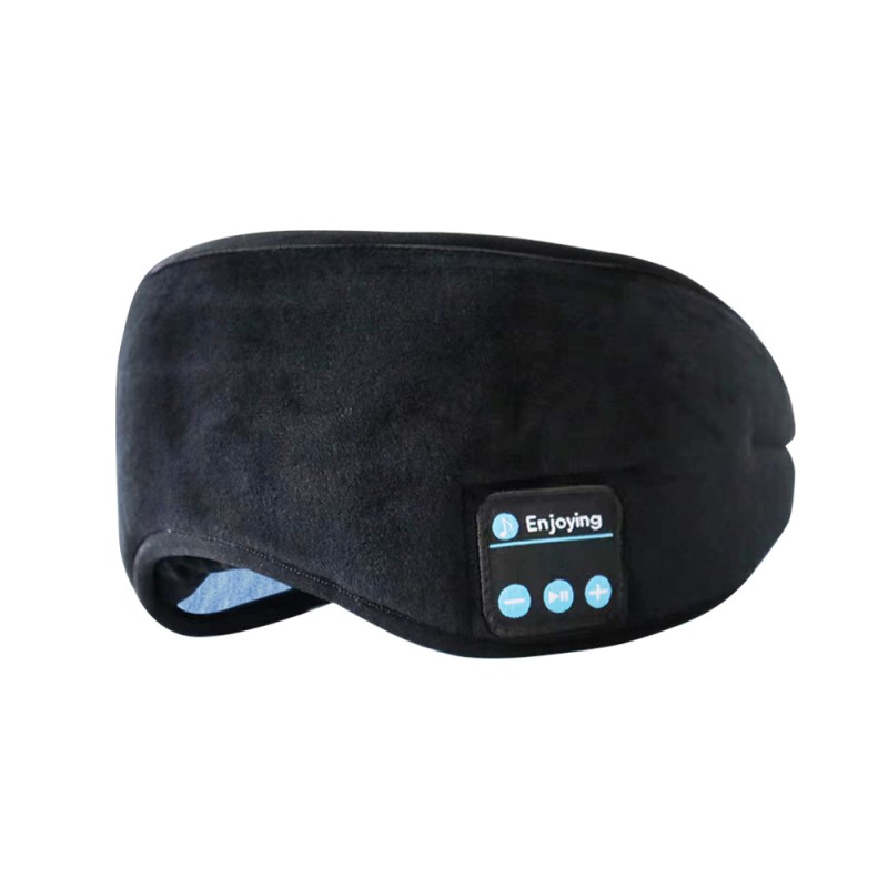 Katoenen Bluetooth-slaapoogmasker Slaaphoofdtelefoon Zwart