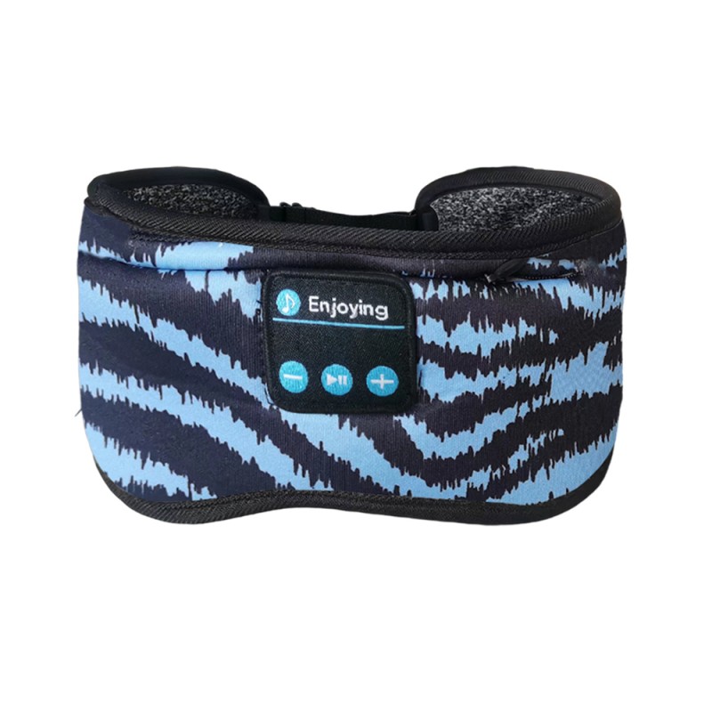 Katoenen zebra blauw bluetooth oogmasker