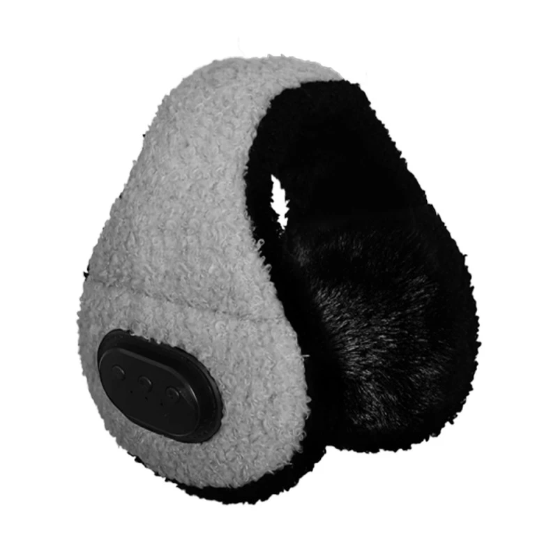 Grijze badstof Bluetooth-oorwarmers