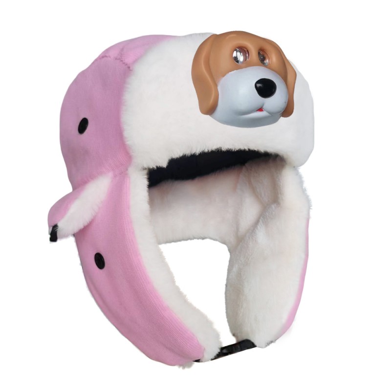 Roze kindermutsje met lichte tijgerstijl